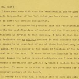 Typed letter signed to Elih...