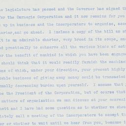 Letter to Andrew Carnegie