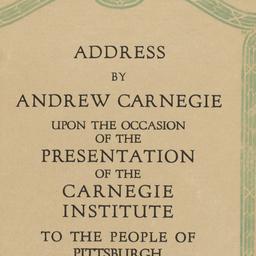 Address by Andrew Carnegie ...