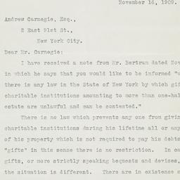 Typed letter, signed, to An...