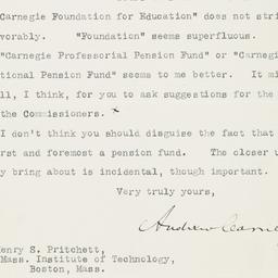 Typed letter signed to Henr...