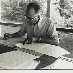 Ulysses Kay with manuscript...