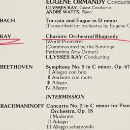 Saratoga Concert program