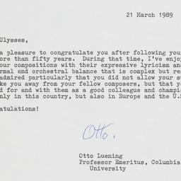 Letter of congratulations f...