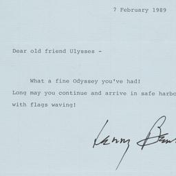 Letter of congratulations f...