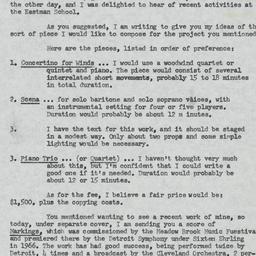 Letter from Ulysses Kay to ...