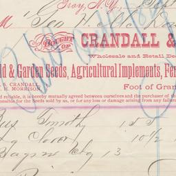 Crandall & Morrison. Bill