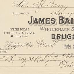 James Baily & Son. Bill