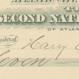 Second National Bank. Check