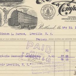 E. Swasey & Company. Bill