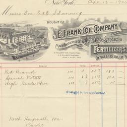 E. Frank Coe Company. Bill