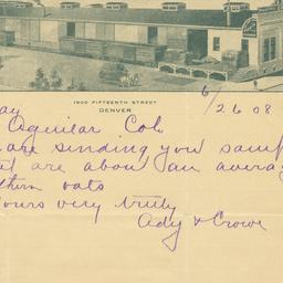 G. E. Ady & Co.. Letter