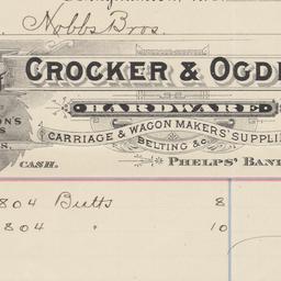 Crocker & Ogden. Bill