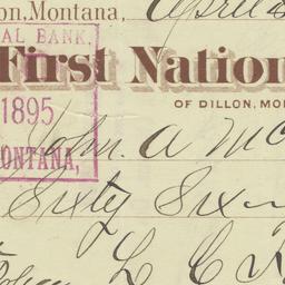 First National Bank. Check