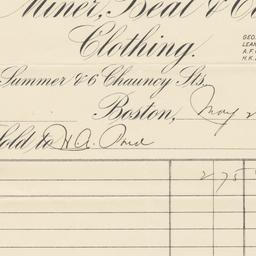 Miner, Beal & Co.. Bill