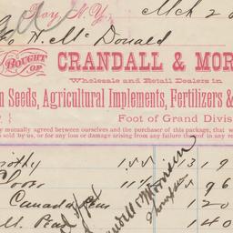 Crandall & Morrison. Bill
