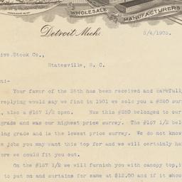 Anderson Carriage Co.. Letter