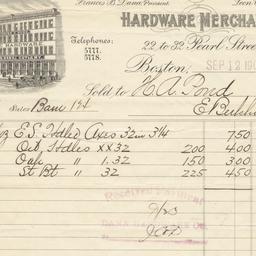 Dana Hardware Co.. Bill