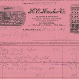 H. E. Hessler Company. Bill