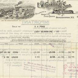 E. W. Conklin & Son. Bill