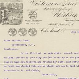 Weideman-Fries Co.. Letter