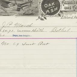 Elkland Furniture Co.. Bill