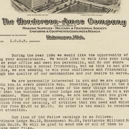 Henderson-Ames Company. Letter