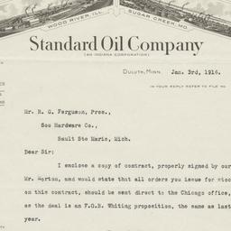 Standard Oil Company. Letter