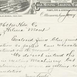 Ottumwa Iron Works. Letter