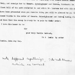 [Document, 1781 January 1]