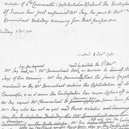 [Document, 1781 December 01]