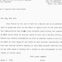 [Document, 1796 March 08]