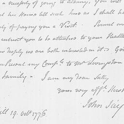 [Document, 1776 October 19]
