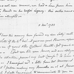 [Document, 1783 November 10]