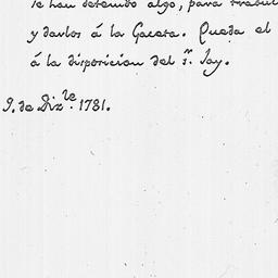 [Document, 1781 December 09]