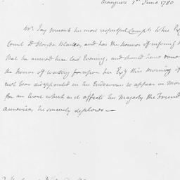 [Document, 1780 June 01]