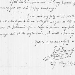 [Document, 1784 August 27]