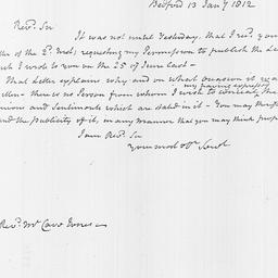 [Document, 1812 January 13]