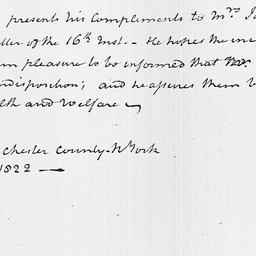 [Document, 1822 February 25]