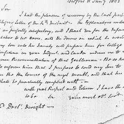 [Document, 1803 January 11]