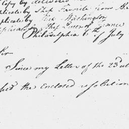 [Document, 1782 July 06]