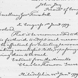 [Document, 1779 January 10]