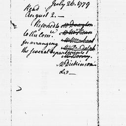 [Document, 1779 July 26]