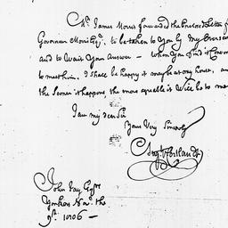 [Document, 1806 November 09]