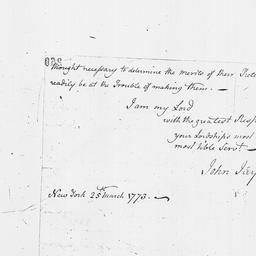 [Document, 1773 March 25]