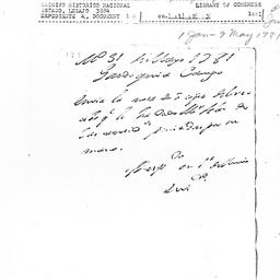 [Document, 1781 May 31]
