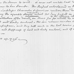 [Document, 1796 April 12]