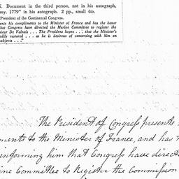 [Document, 1779 January 22]