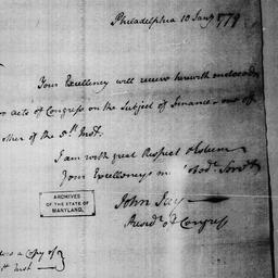 [Document, 1779 January 10]