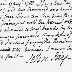 [Document, 1782 August 17]